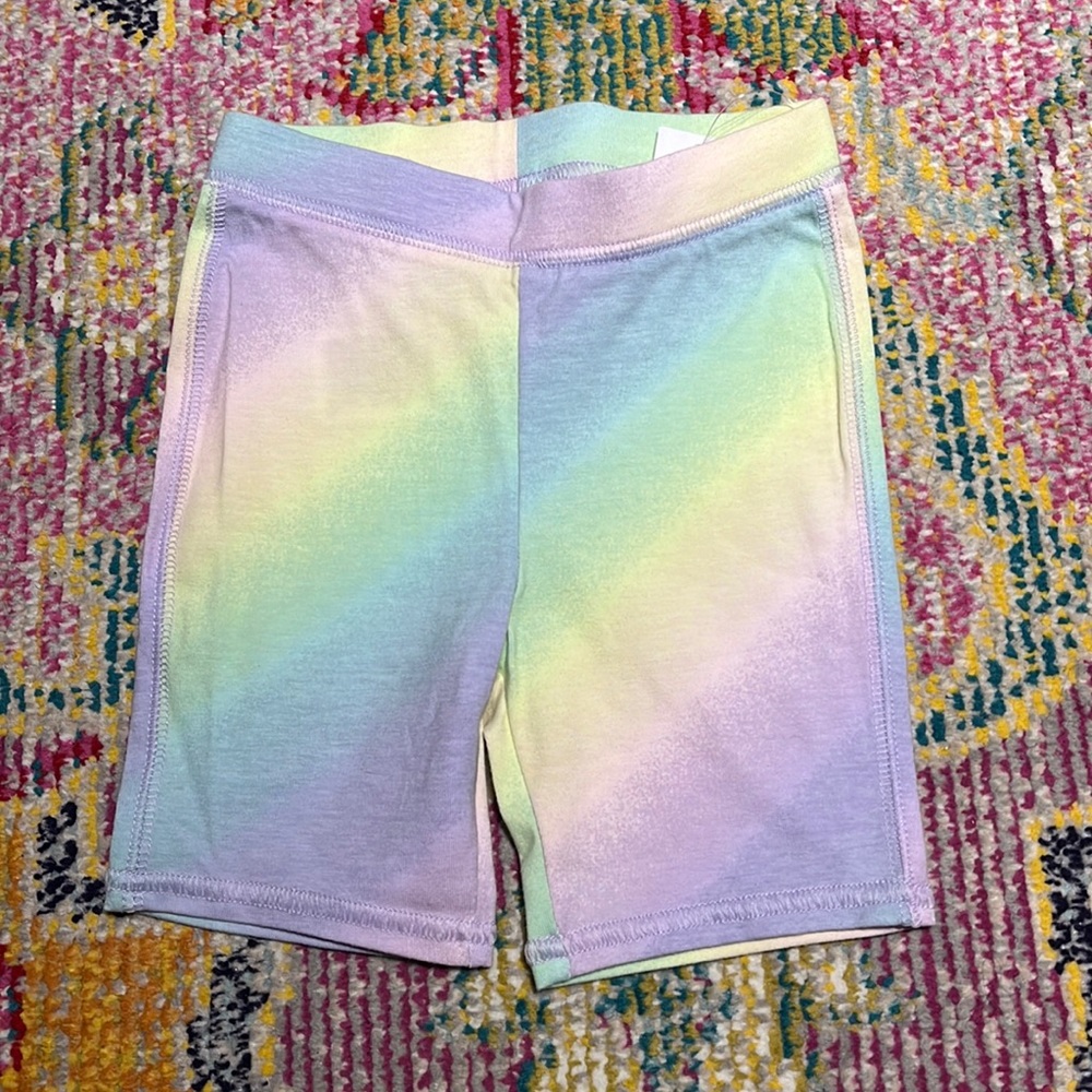🆕 NWT Gap Kids Playtime Favorites Pastel Tie Dye Rainbow Biker Shorts Sz 2T